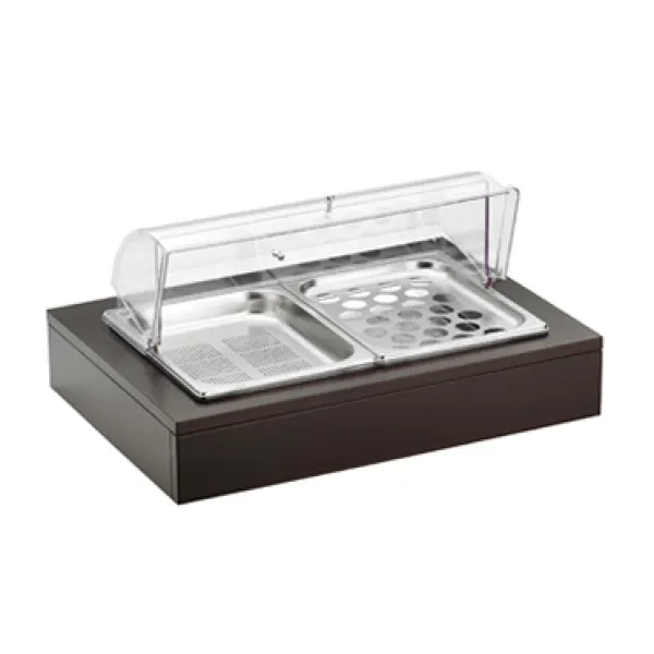 Buffet vassoio doppio refrigerato con coperchioupo