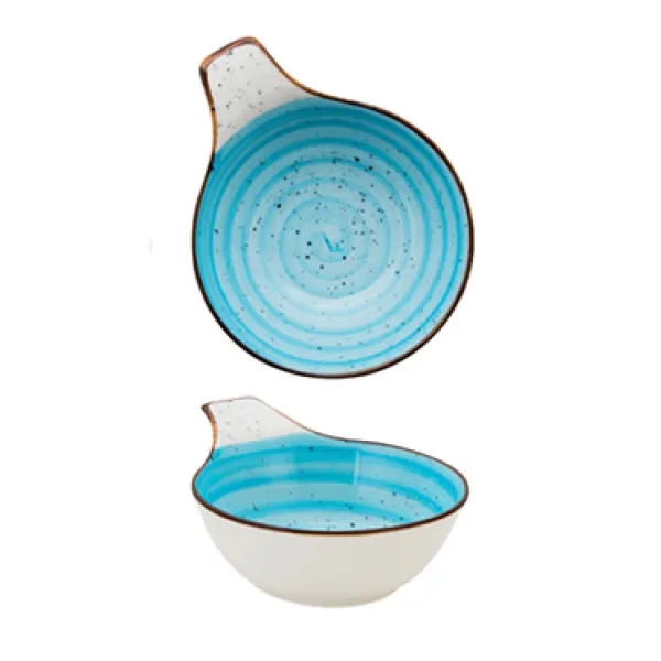 Coppetta con manico azz. cm.14,6x11,5h5