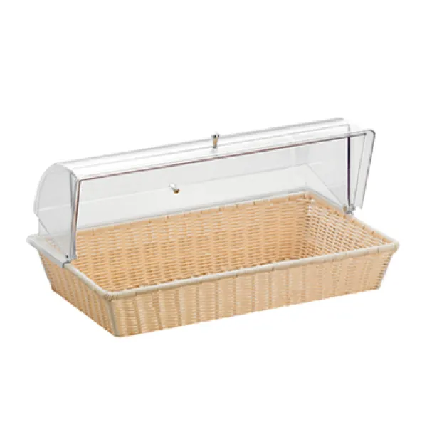 Caleido cesta paglia con coperchio e vass.inox
