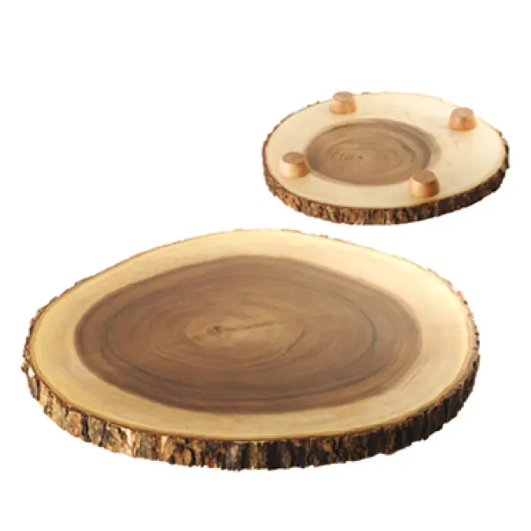 Paderno tagliere legno con piattino 30,5