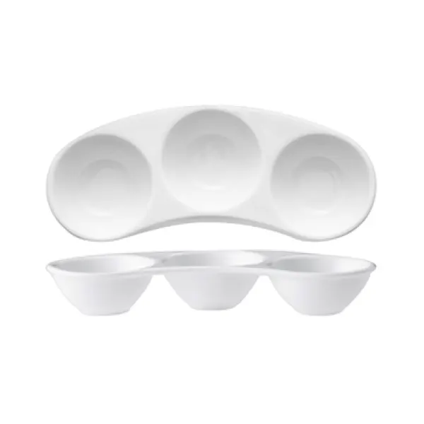 Antipastiera 3 scomp.bianco luc.16,2x6,7