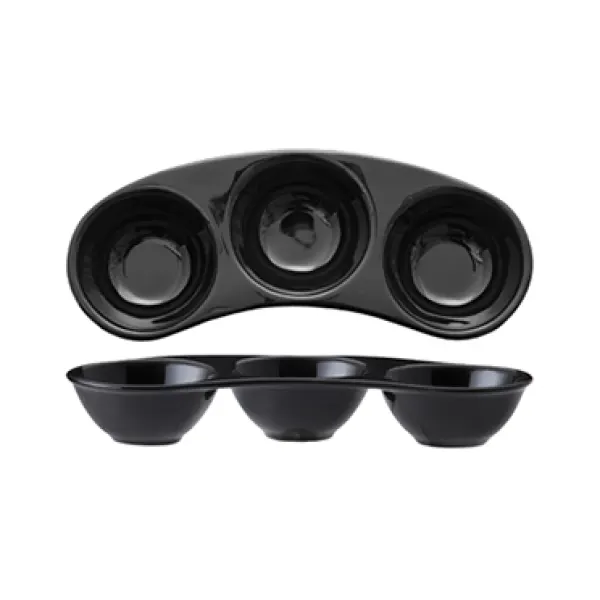 Antipastiera 3 scomp.nera 16,2x6,7