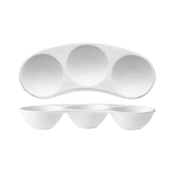 Antipastiera 3 scomp.bianco opa.16,2x6,7