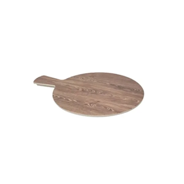 Tagliere tondo melamina eff.legno con manico CM 23