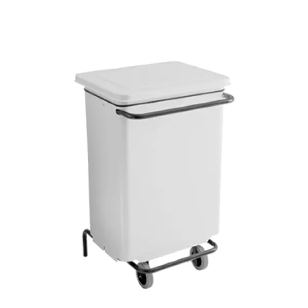 Bidone com.metallo rettangolare b/co 70
