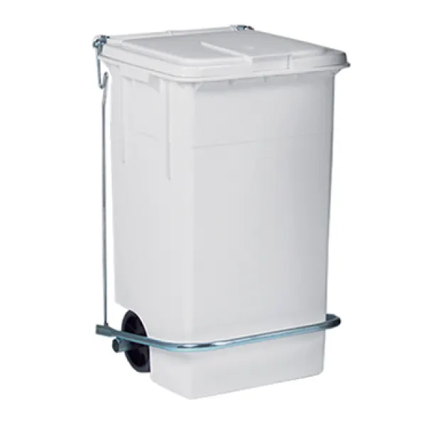 Bidone politene con piattino+ruo+reg 120 bianco