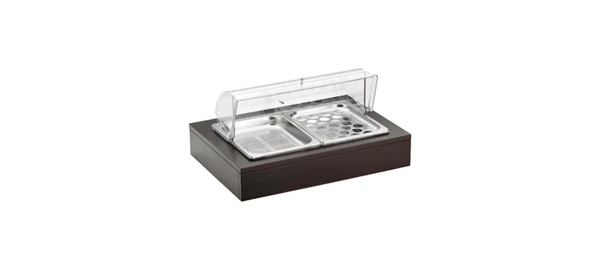 Buffet vassoio doppio refrigerato con coperchioupo