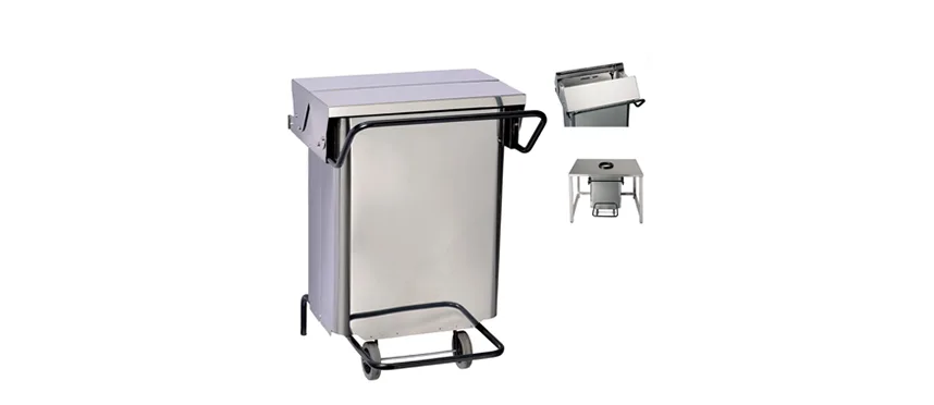 Bidone com.inox lt70 c/r