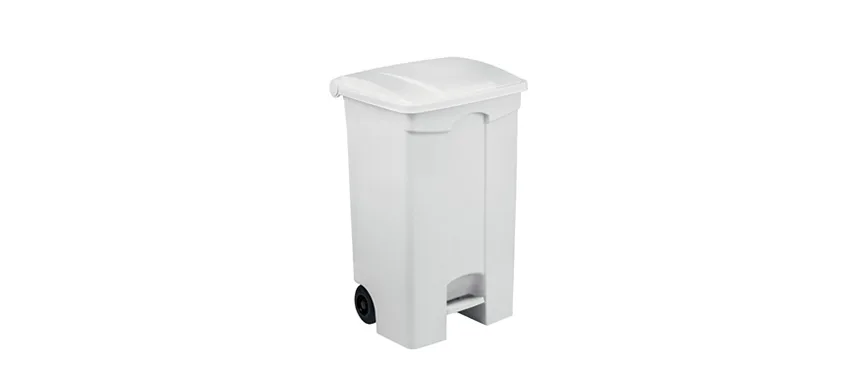 Bidone polit.con piattino lt.90 con coperchio bianco