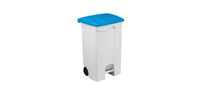 Bidone polit.con piattino lt.90 con coperchio blu