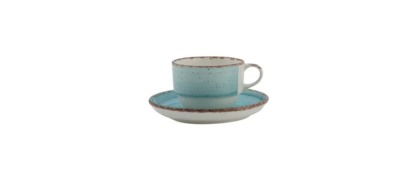 Gural avanos blu piatto per tazza the
