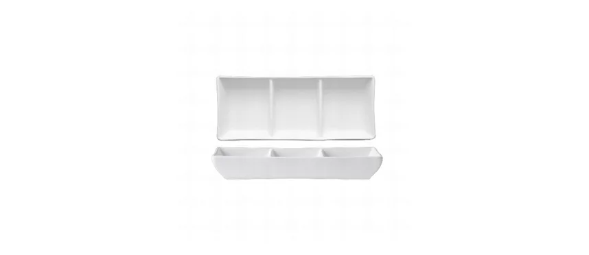 Vass.rettangolare 3 scomp.bianco opaco 16,7x7