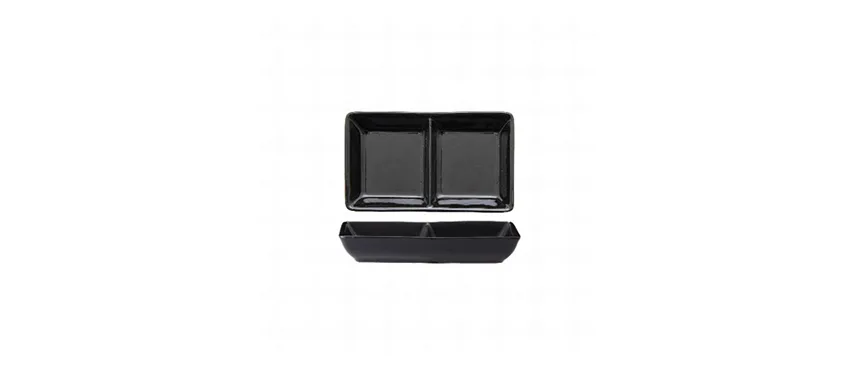 Vass.rettangolare 2 scomp.nero 11,8x7