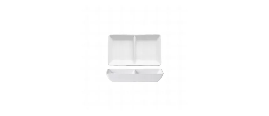 Vass.rettangolare 2 scomp.bianco opaco 11,8x7