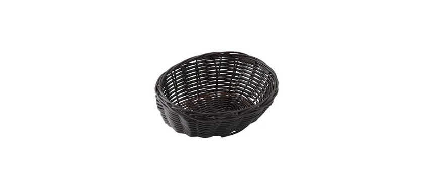 Cestino pane plast.ovale marrone 17x11