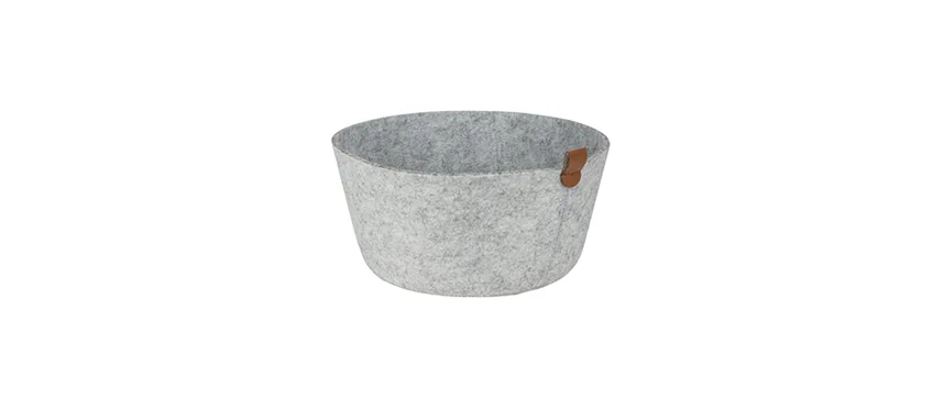 Cestino pane feltro grigio tondo