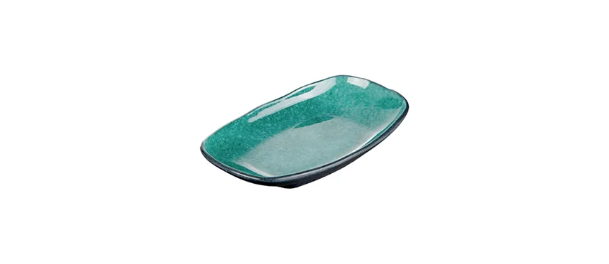 Two tone green vassoio ovale 23,3x14,6 h3,2