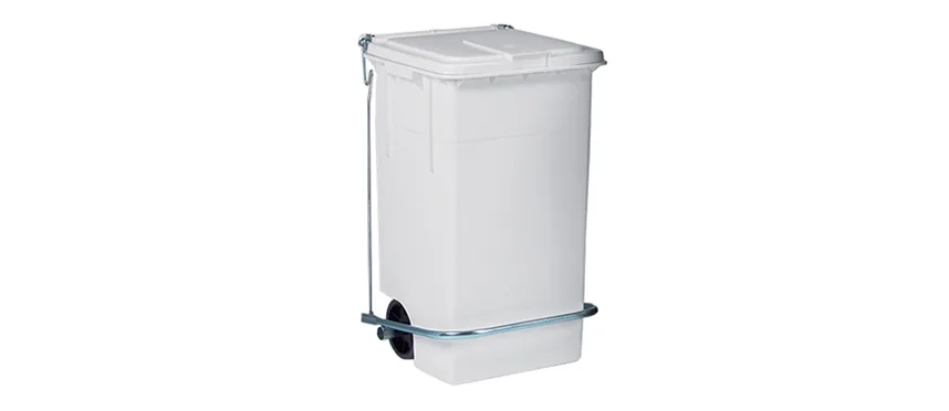 Bidone politene con piattino+ruo+reg 120 bianco