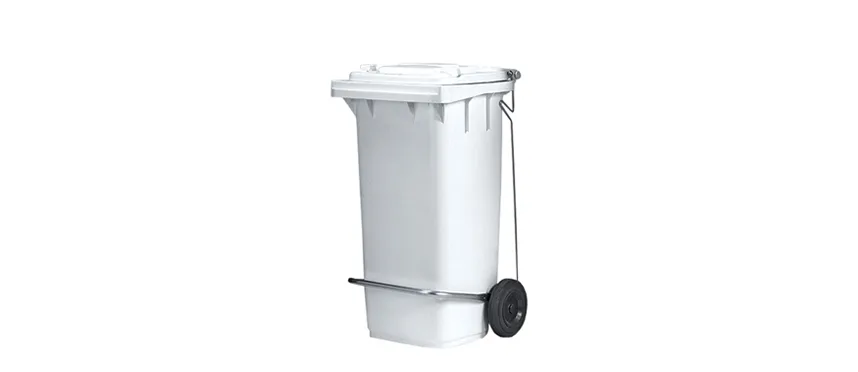 Bidone politene con piattinoed+ruote 120lt b/co